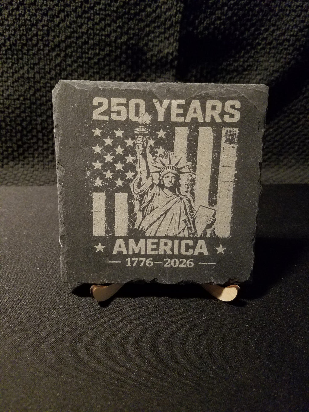 Statue of Liberty Patriotic Slate Coaster Set