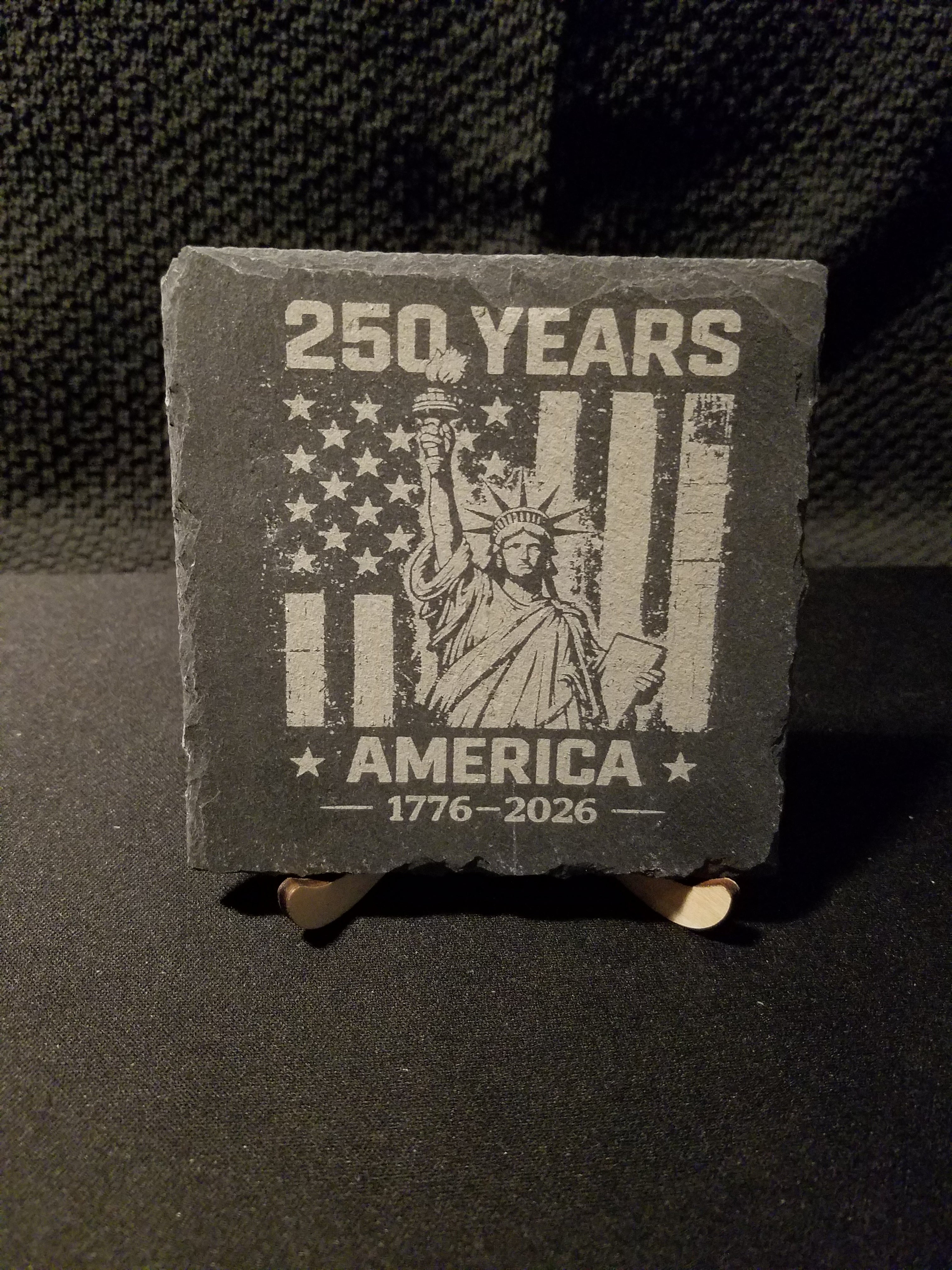 Statue of Liberty Patriotic Slate Coaster Set