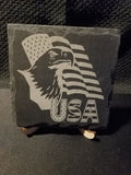 American Eagle Patriotic Slate Coaster Set