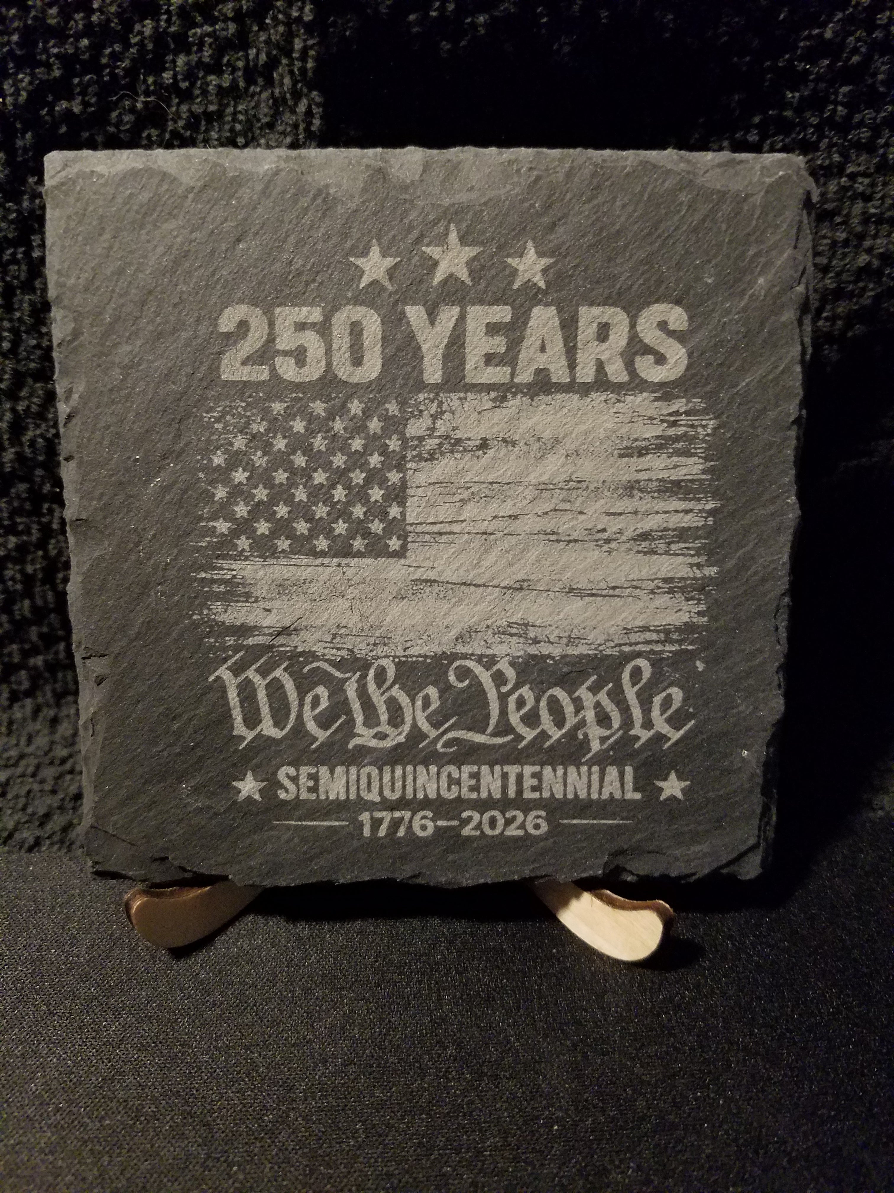 250 Years of America “We the People” Slate Coaster Set