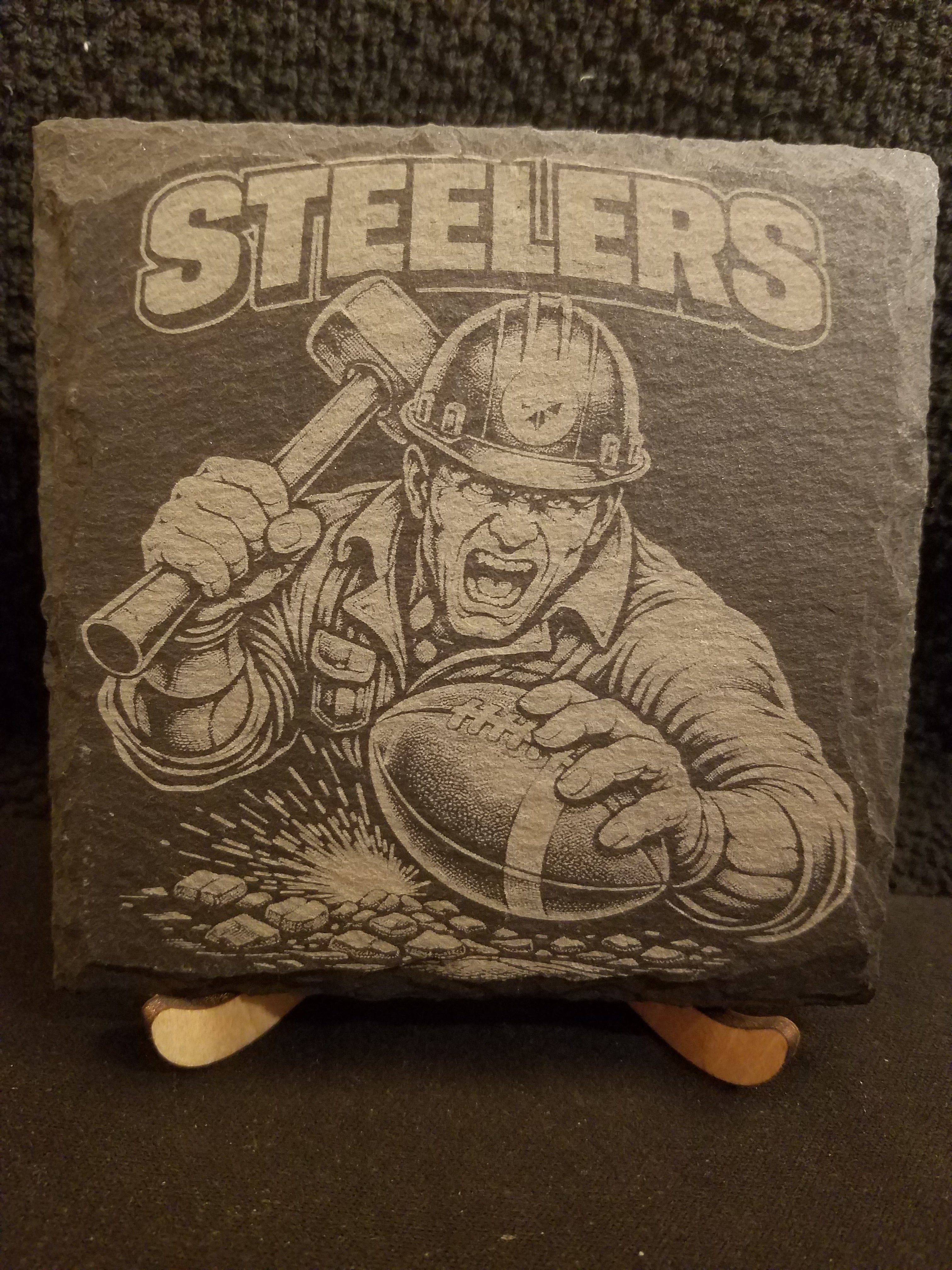 Pittsburgh Steelers Custom Engraved Slate Coaster - Single Coaster