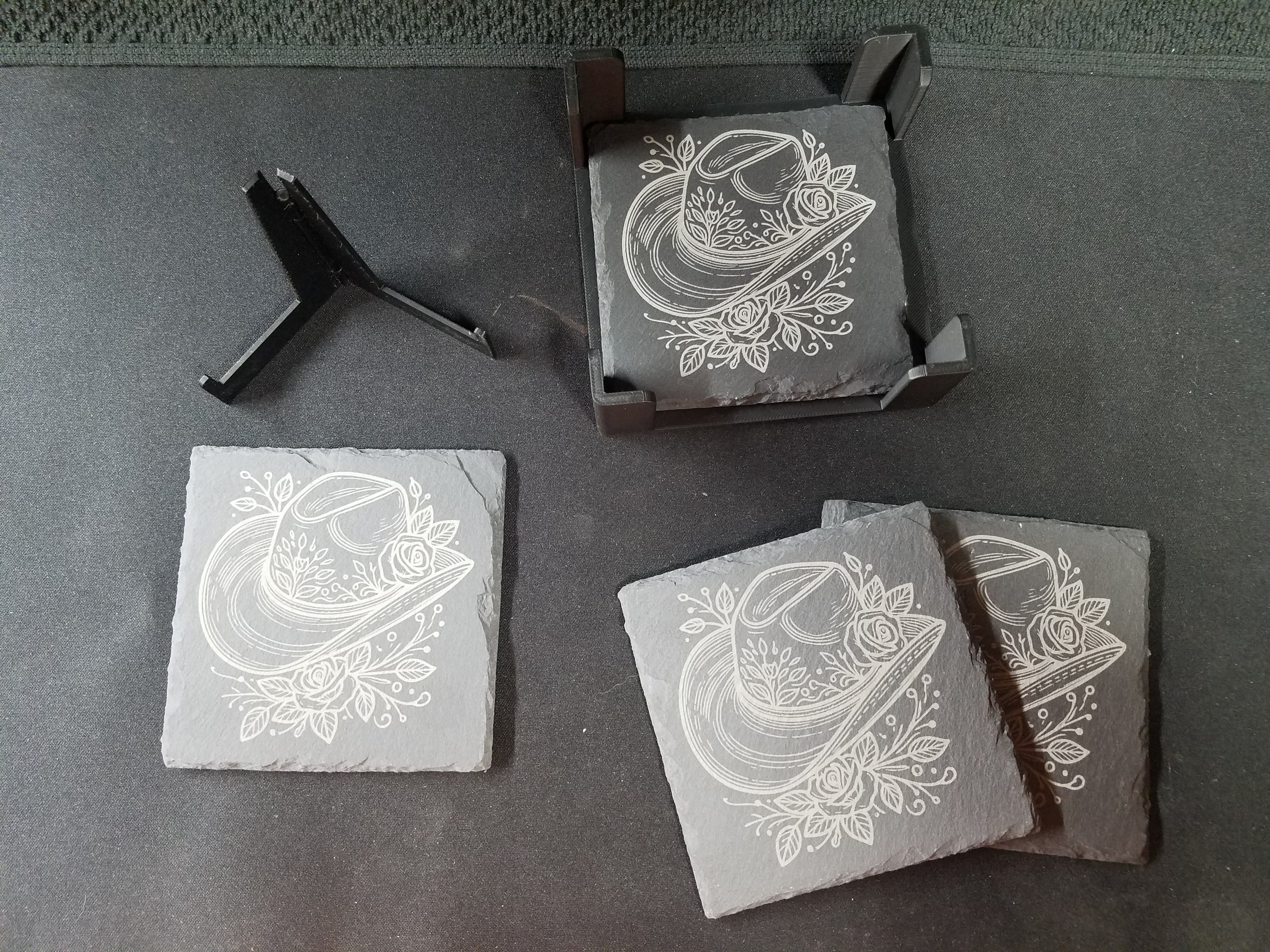 Western Cowgirl Rose Slate Coaster